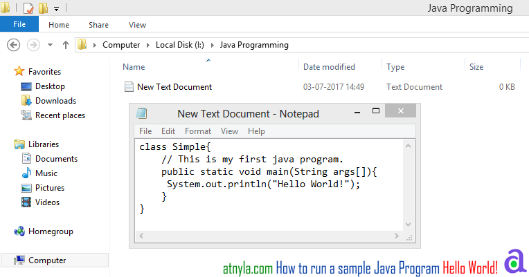 how to run a simple java program